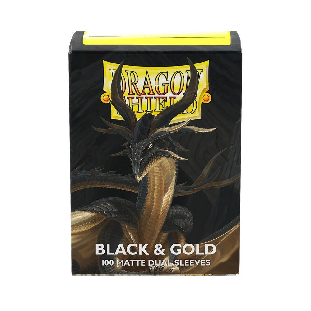 Dragon Shield Standard Size Sleeves Black & Gold Dual Matte 100CT #15069
