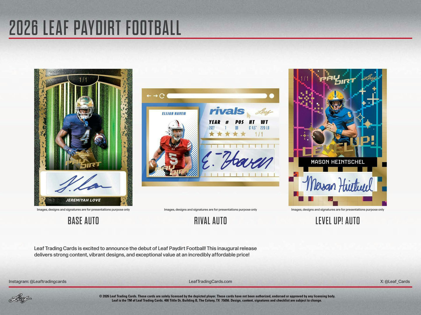 2026 Leaf Paydirt Football (1) Hobby Box