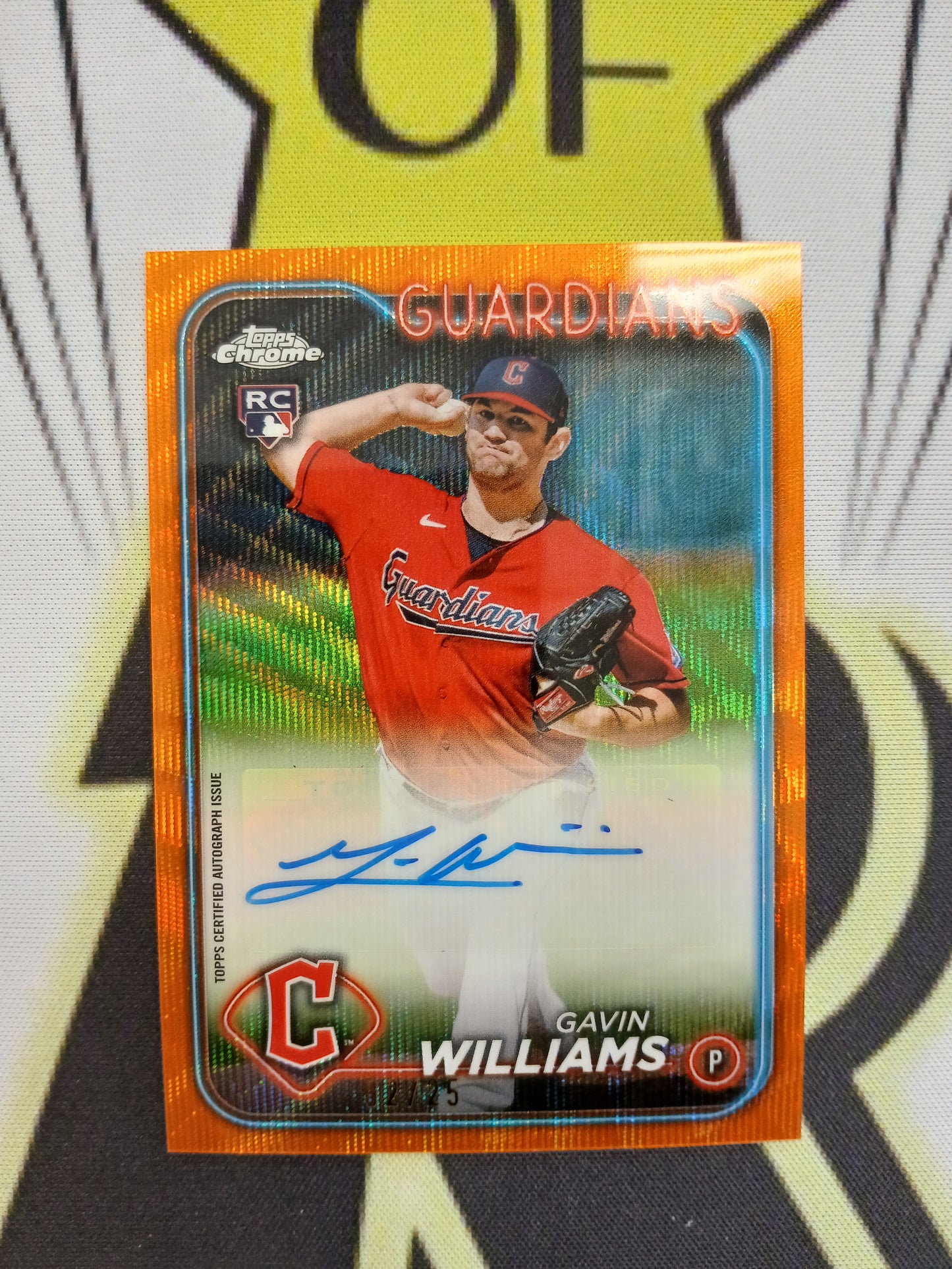 2024 Topps Chrome Gavin Williams Rookie Orange Wave Auto #/25