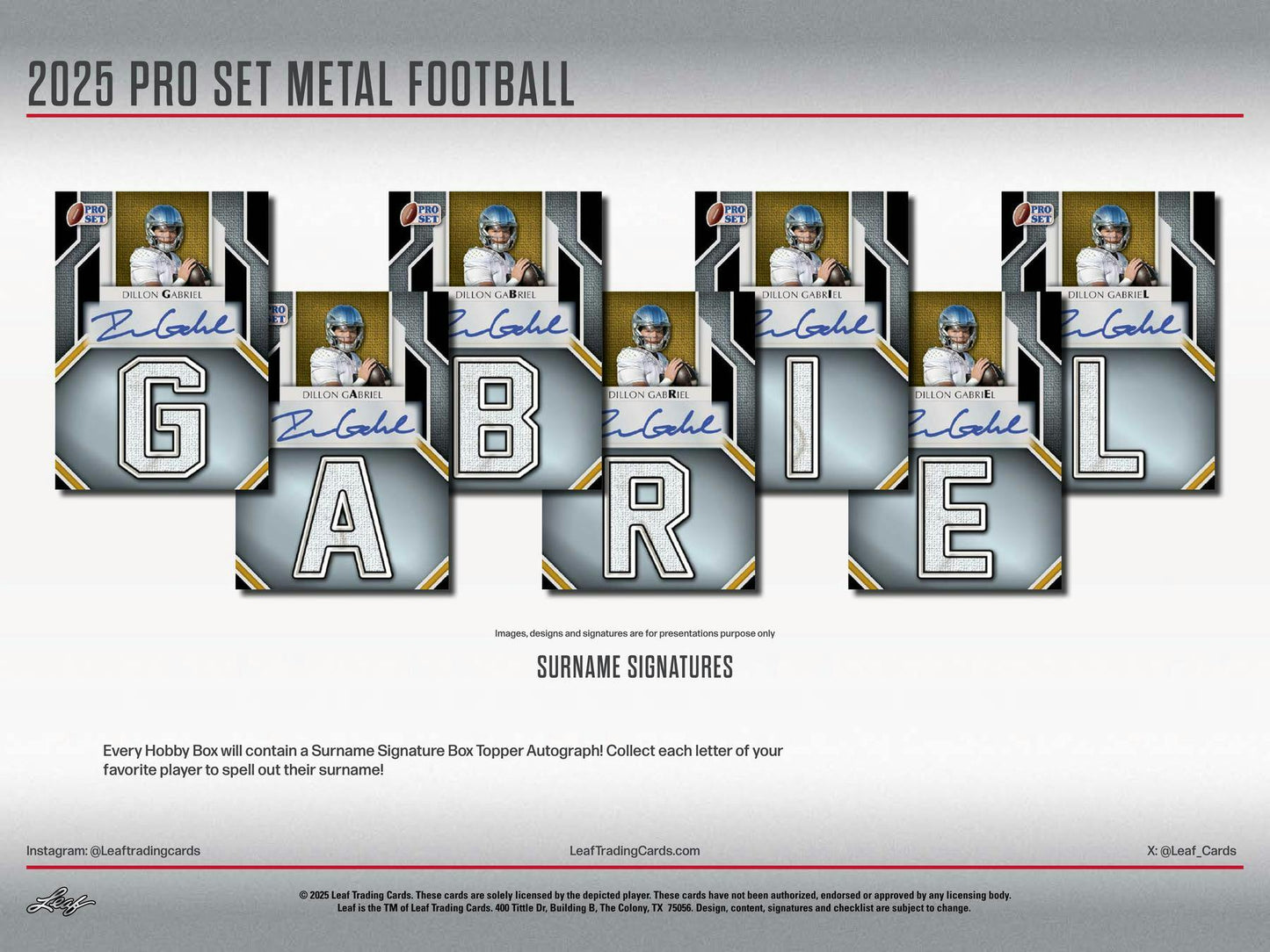 2025 Leaf Pro Set Metal Football (1) Hobby Box