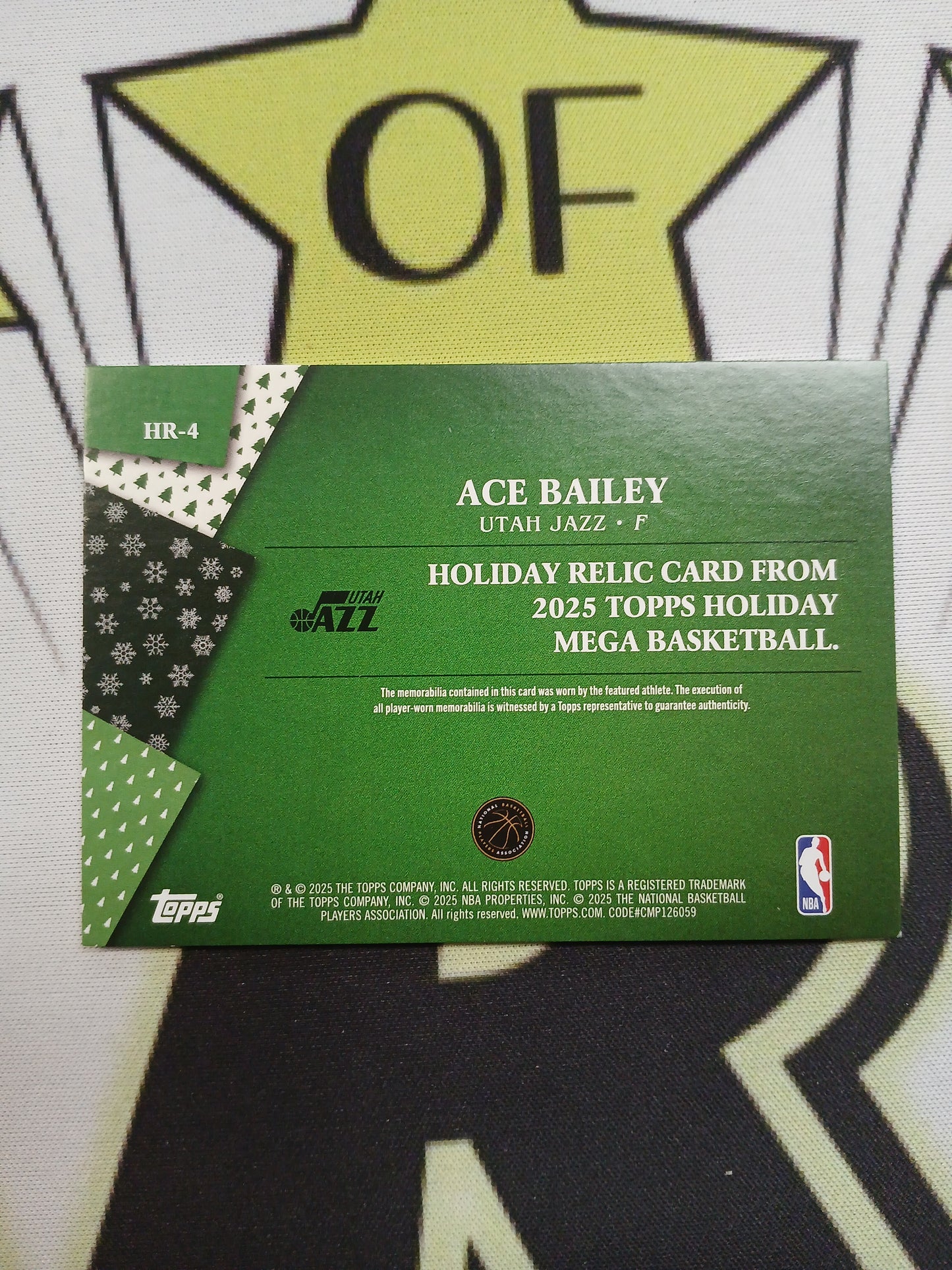 2025 Topps Holiday Ace Bailey Rookie Triple Color Player Worn Relic Mega Box Exclusive #/25