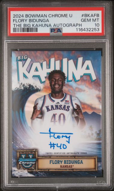 2024 Bowman Chrome U Flory Bidunga The Big Kahuna Case Hit SSP On Card Auto PSA 10